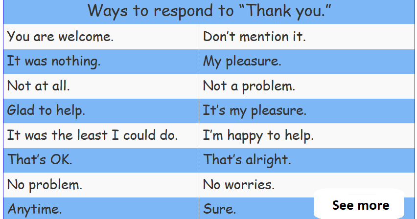 Respond to thank you