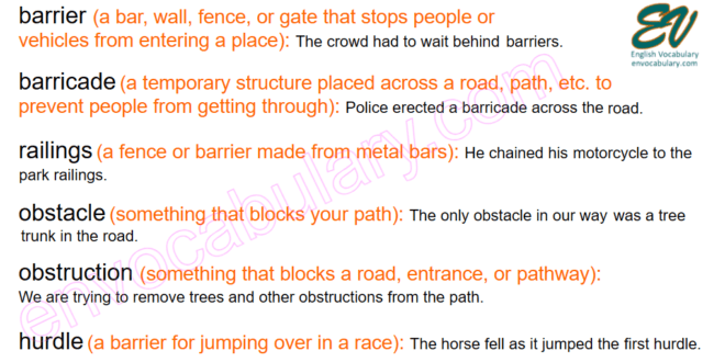 Barrier Synonyms - English Vocabulary – Envocabulary.com