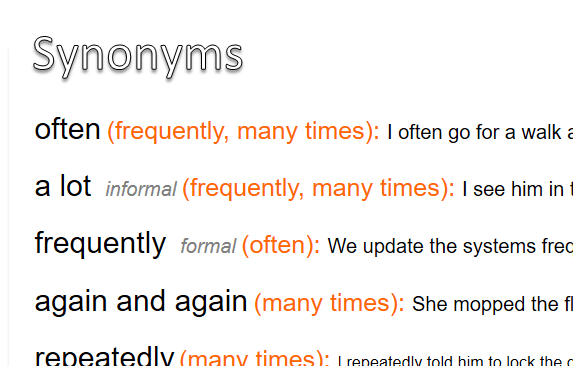 often synonym - English Vocabulary – envocabulary.com