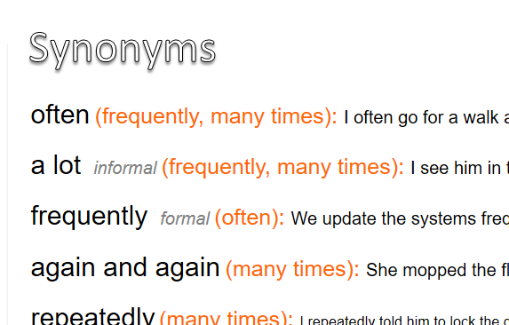 visit often synonym