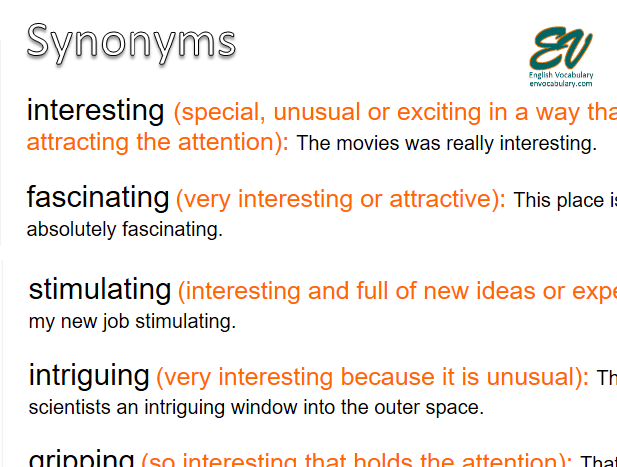 Interest synonyms