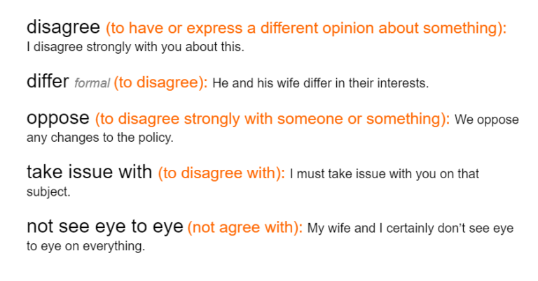 disagree synonyms - English Vocabulary – envocabulary.com