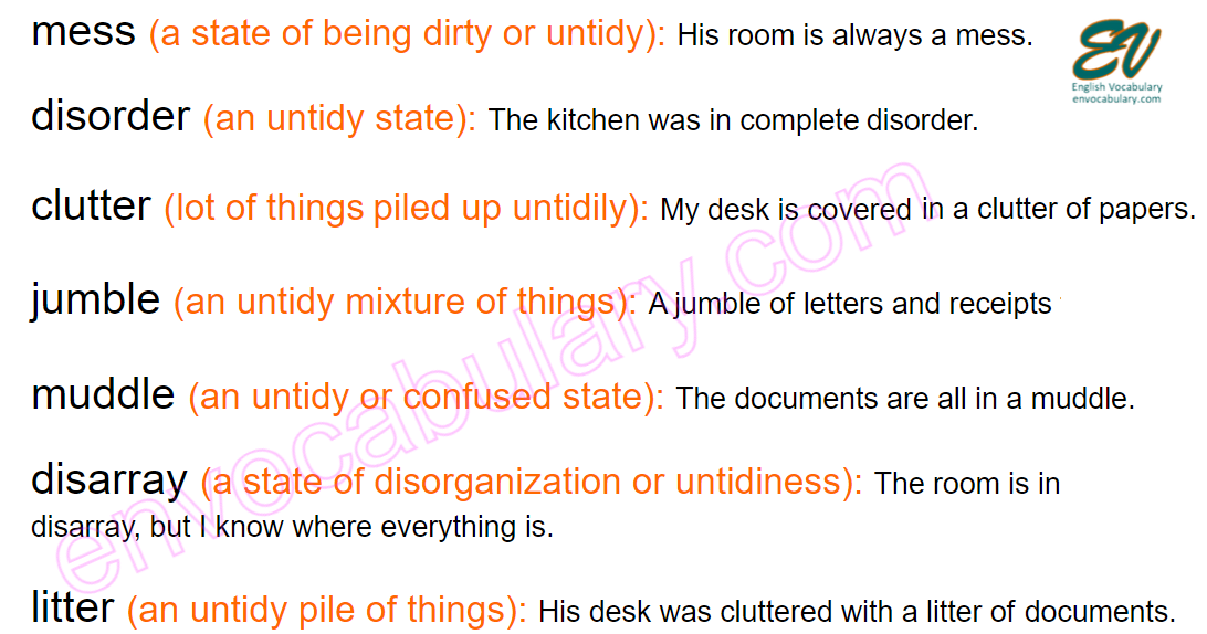mess synonyms - English Vocabulary – envocabulary.com